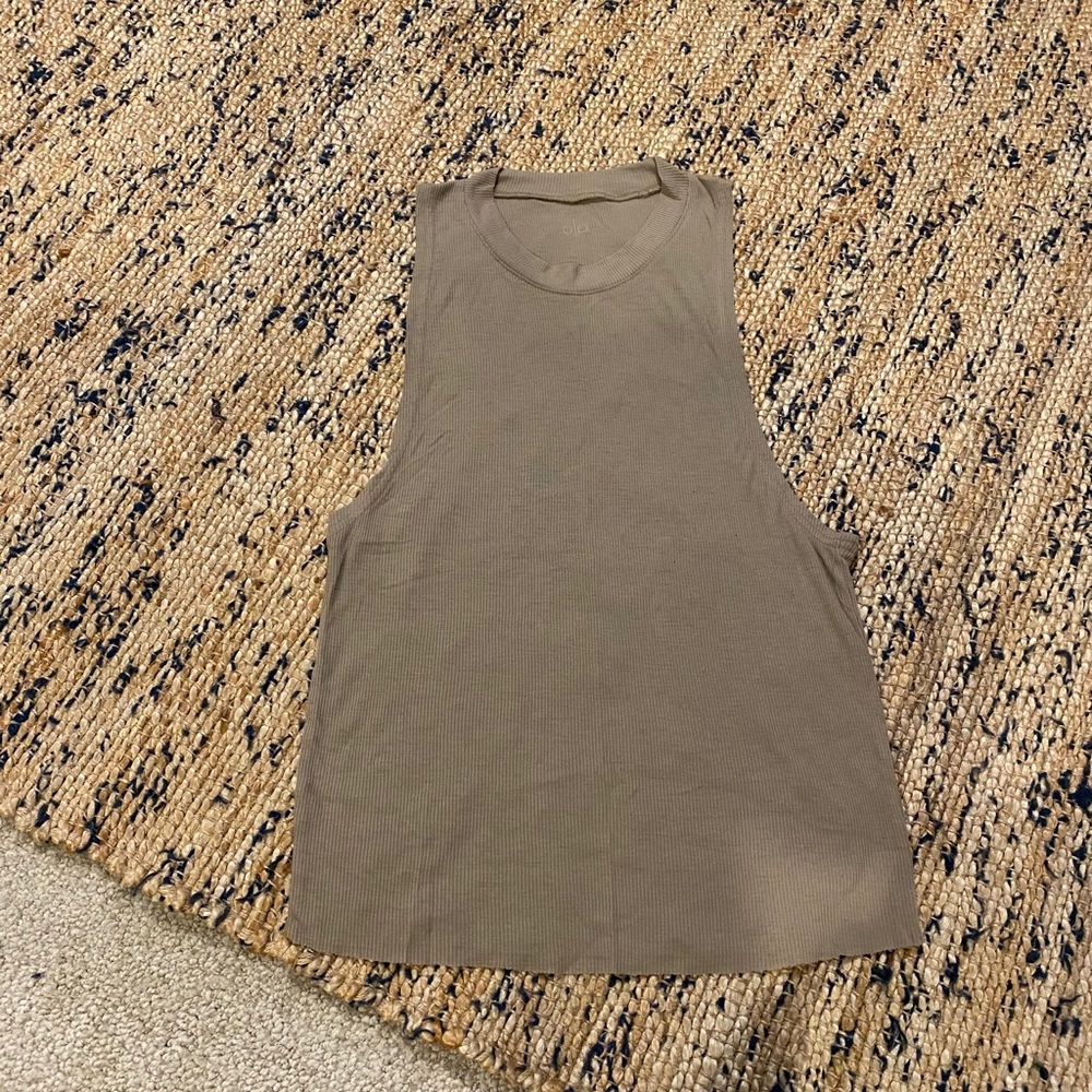 Alo Yoga High Neck Ribbed Muscle Tee